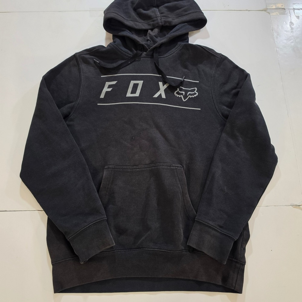 Fox Racing Mens Pullover Hoodie Black Logo Graphic Sweatshirt Small MXF-02-74